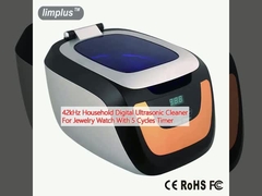 आभूषण के लिए 42kHz घरेलू डिजिटल अल्ट्रासोनिक क्लीनर घड़ी 5 चक्र टाइमर के साथ