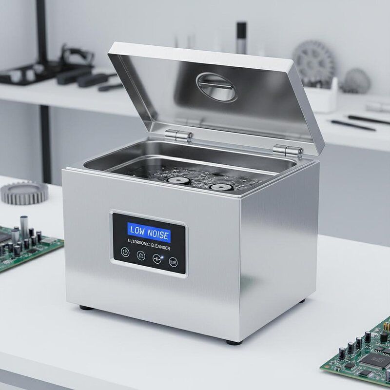 विभिन्न उद्योगों में सफाई के लिए डिज़ाइन किया गया स्टेनलेस स्टील टैंक सहित कम शोर स्तर वाला टेबलटॉप अल्ट्रासोनिक क्लीनर