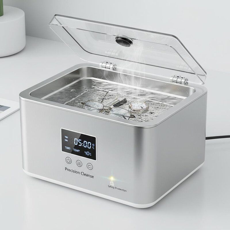 सटीक उपकरणों के लिए सफाई प्रदान करने वाली सुरक्षा सुरक्षा और स्टेनलेस स्टील टैंक वाली टेबल टॉप अल्ट्रासोनिक क्लीनर